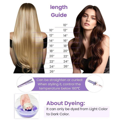 Echthaar Zopf Extension Balayage Braun Ombre Blond 30cm