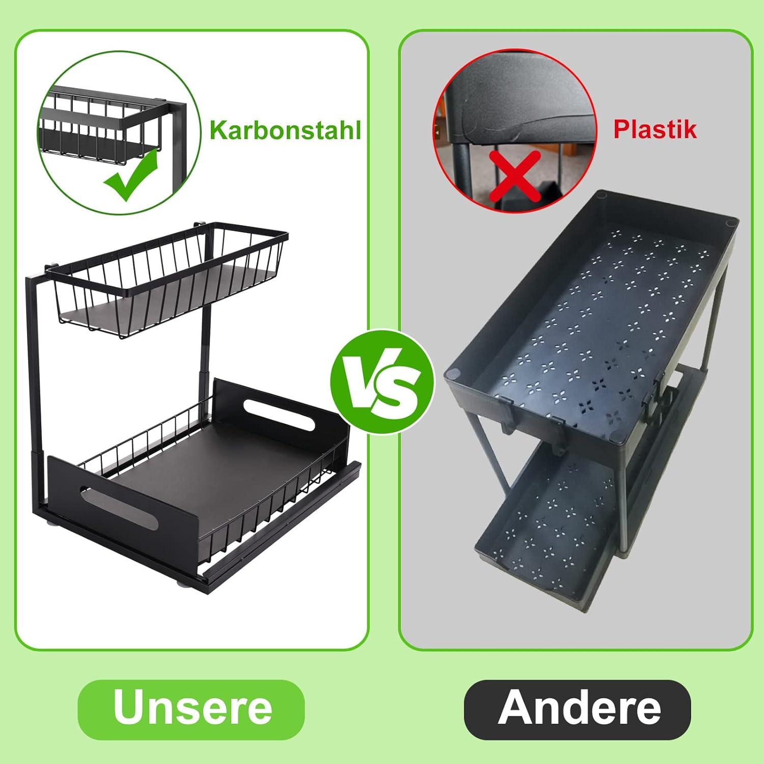 Unterspülregal mit 2 Etagen - Platzsparendes Küchenregal aus