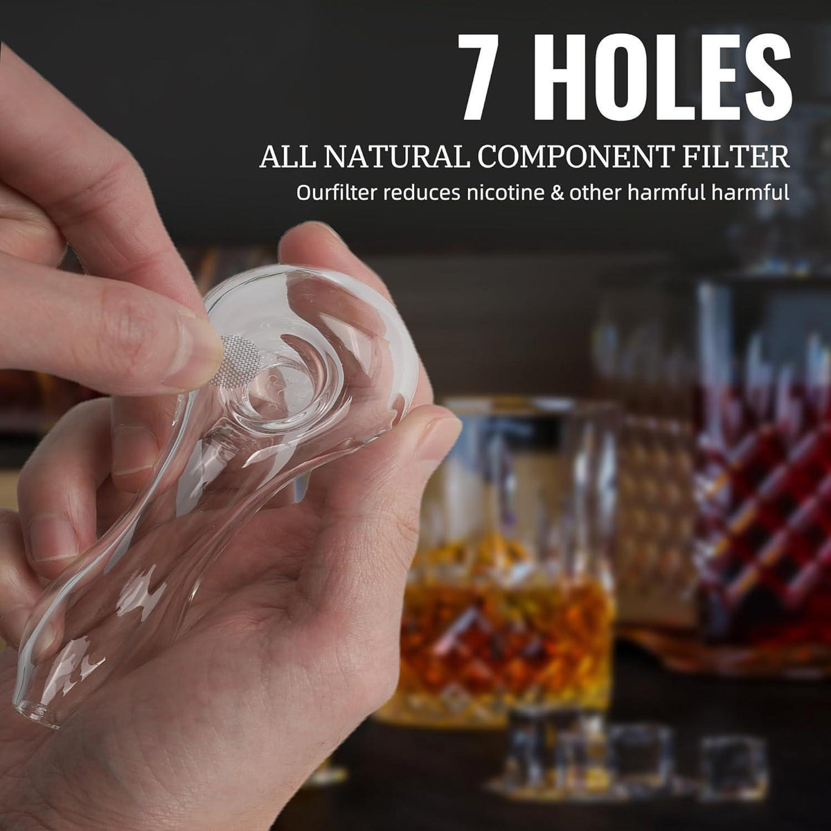 Glaspfeife mit 7 Löchern – Elegant, Kompakt & Hitzebeständig