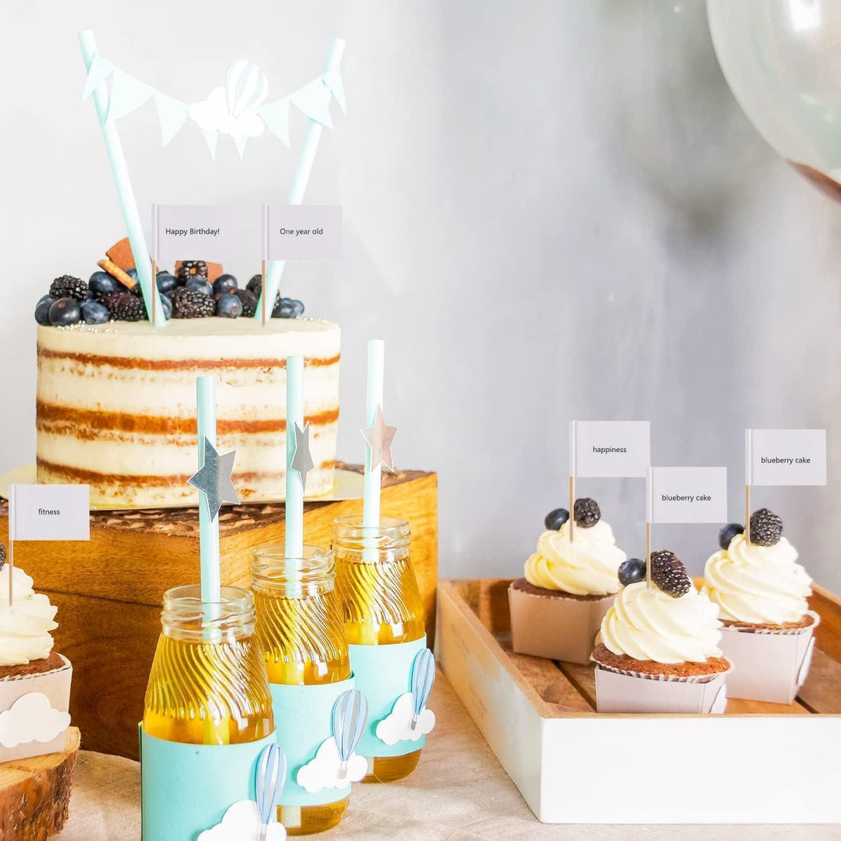 300 Weiße Zahnstocher Flaggen zum Beschriften – Buffet & Party