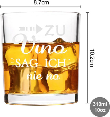 Personalisiertes Whiskeyglas mit Gravur Lustiger Spruch 300ml Glas Weinliebhaber