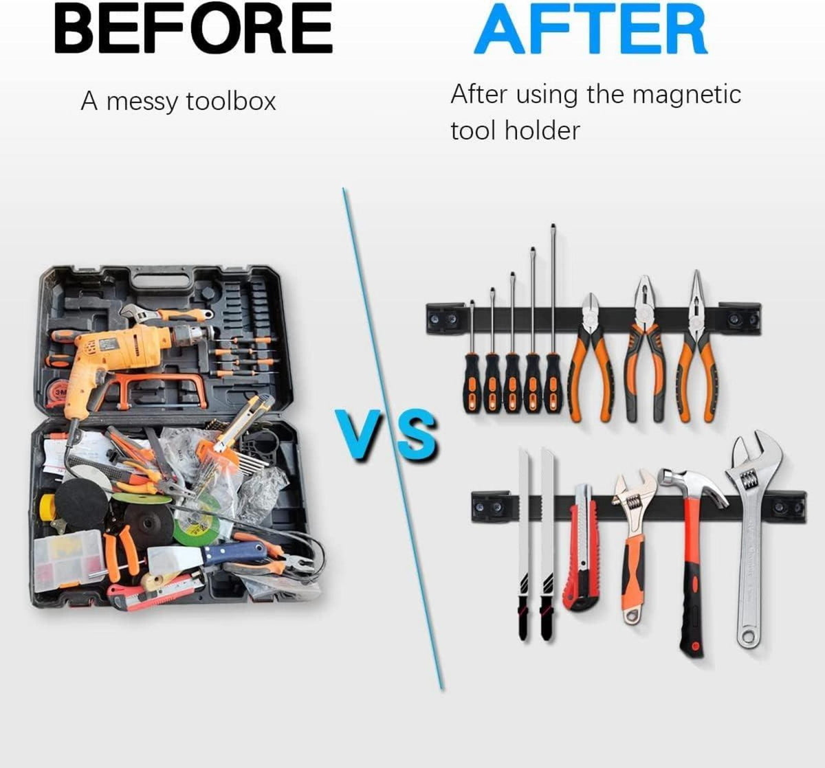 5er Set 30cm Magnetleisten Werkzeug Organizer Wandhalterung
