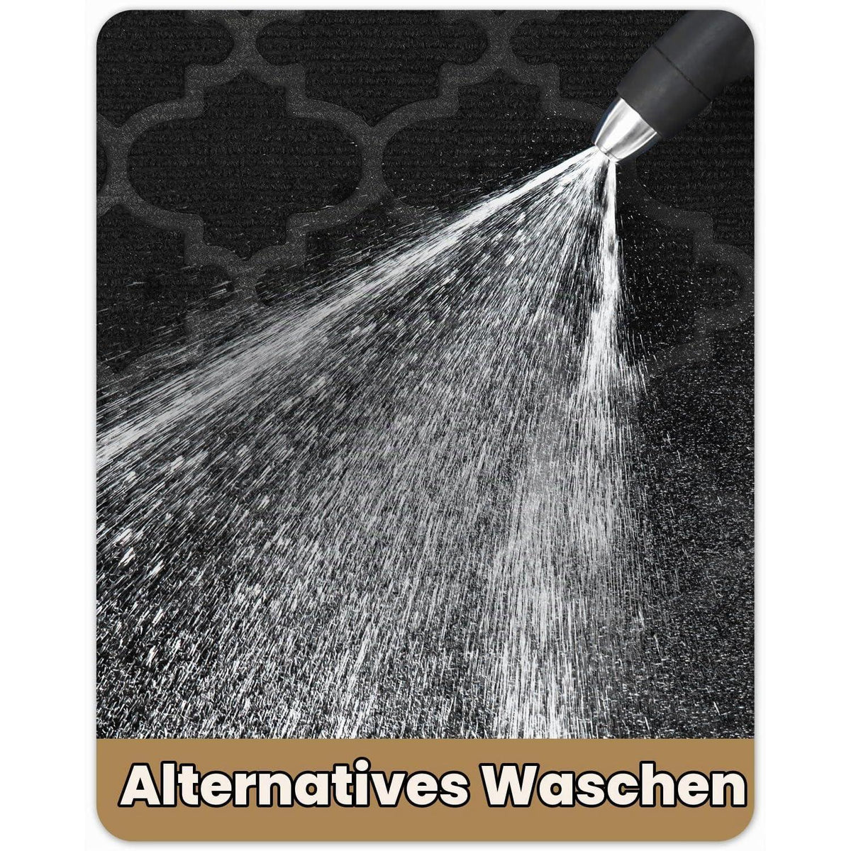 Fußmatte Groß 120x180 cm - Rutschfest & Waschbar Schwarz