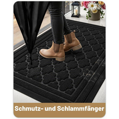 Fußmatte Groß 120x180 cm - Rutschfest & Waschbar Schwarz