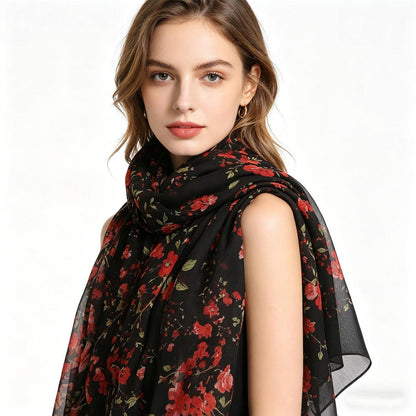 Leichtes Chiffon-Halstuch Damen elegant 160x50cm
