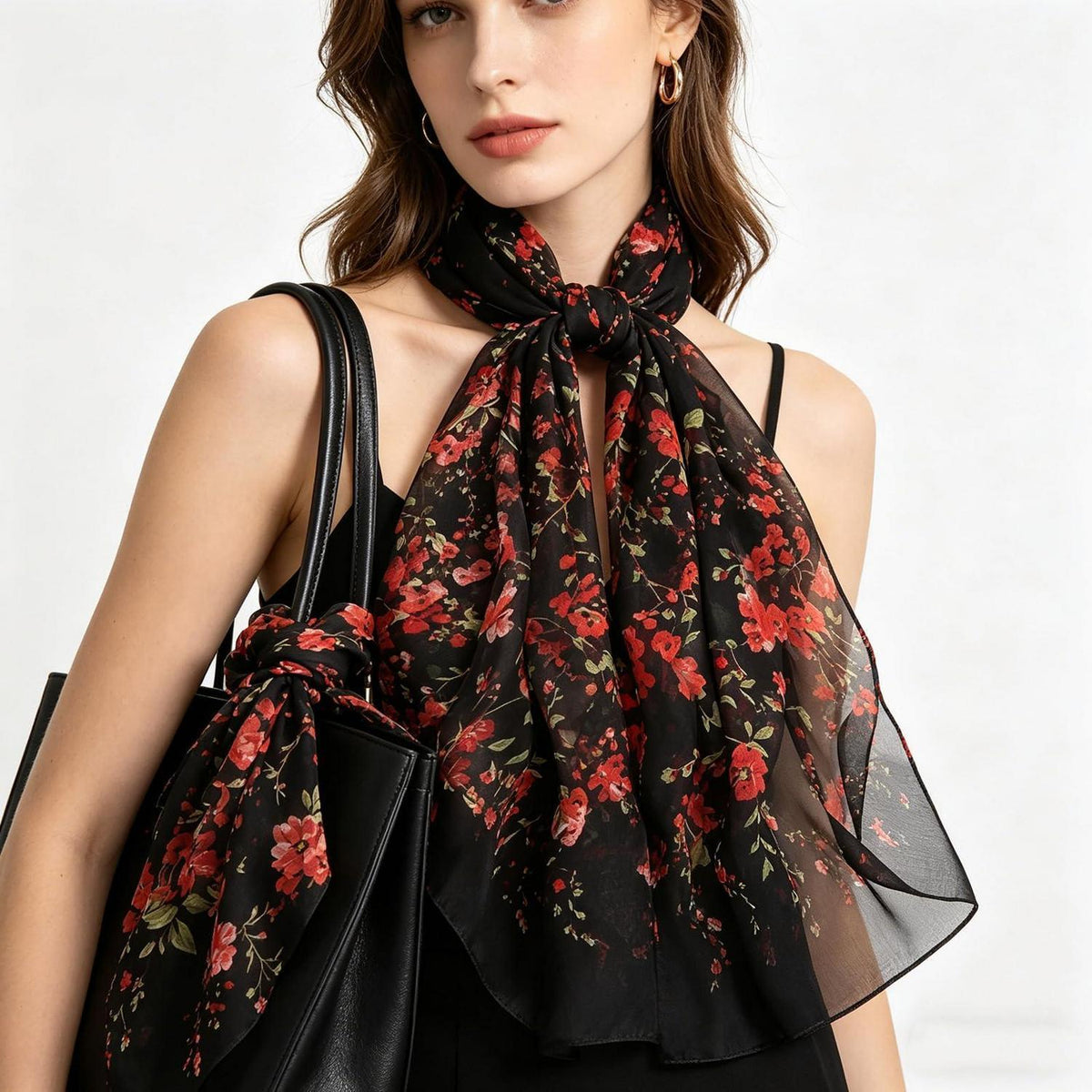 Leichtes Chiffon-Halstuch Damen elegant 160x50cm