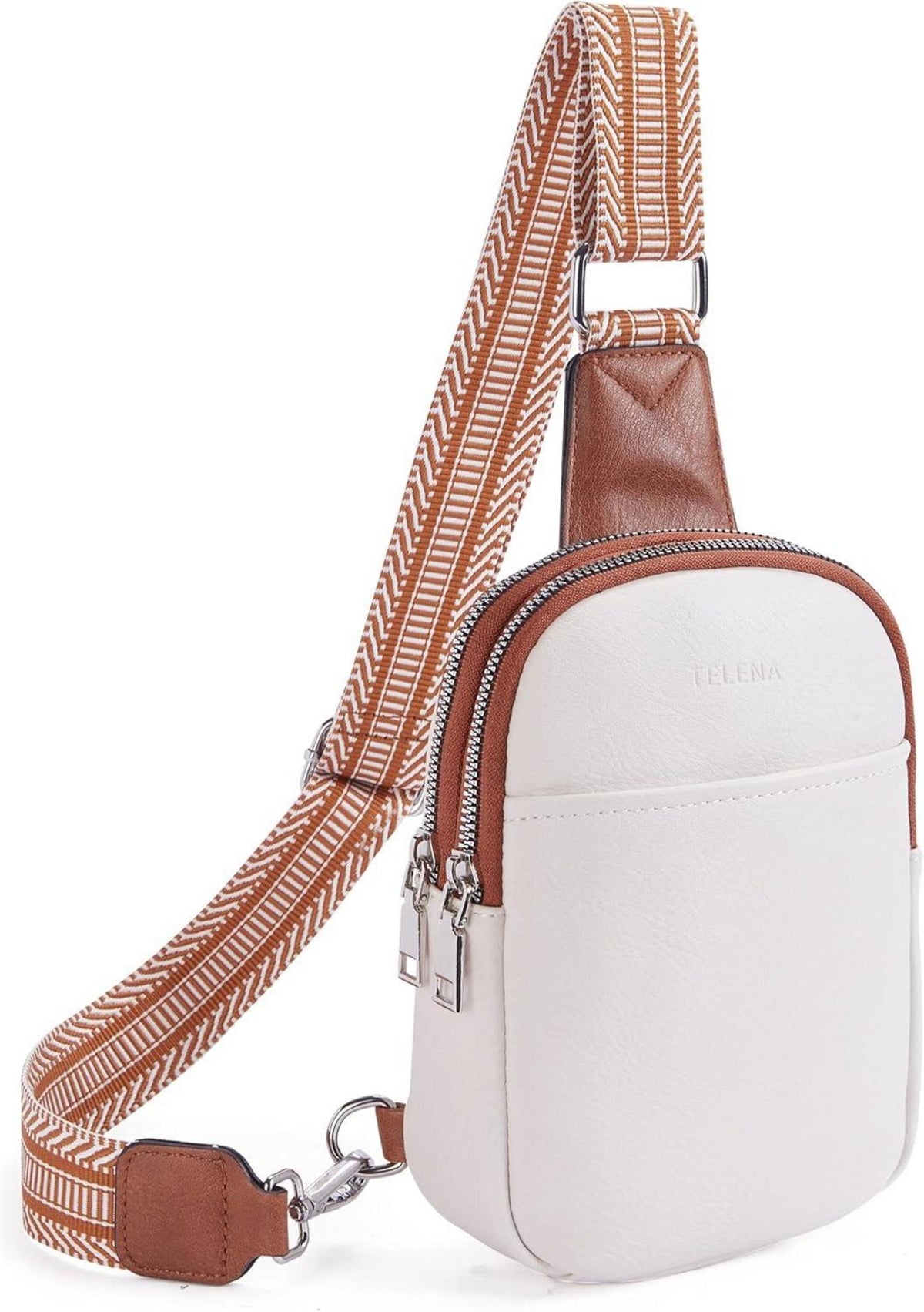 Telena Bauchtasche Damen Umhängetasche Crossbody Bag PU Leder stylisch