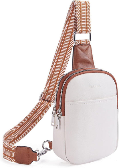 Telena Bauchtasche Damen Umhängetasche Crossbody Bag PU Leder stylisch