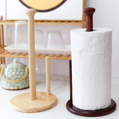 Holz Küchenrollenhalter freistehend mit Gummi Holz Sockel