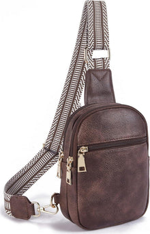 Telena Damen Bauchtasche Brusttasche Crossbody Bag Kunstleder