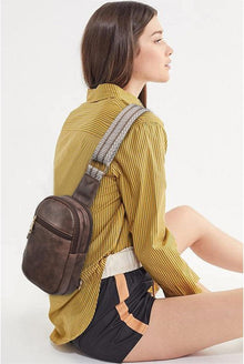 Telena Damen Crossbody Bag Brusttasche Kunstleder Sling