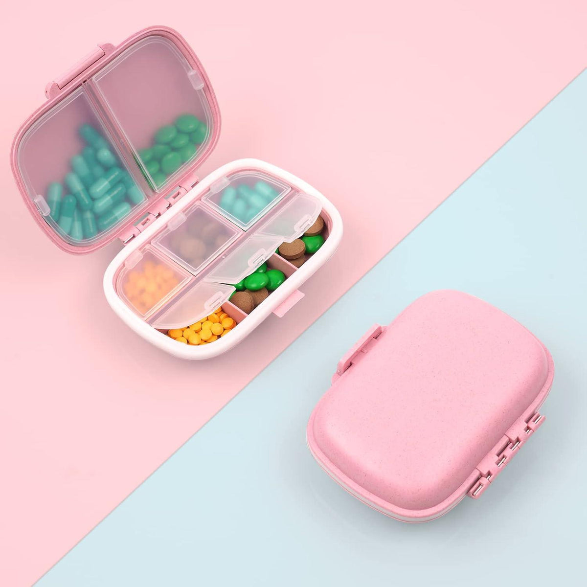 Tablettenbox 7 Tage Pillendose 8 Fächer Medikamentenbox BPA Frei