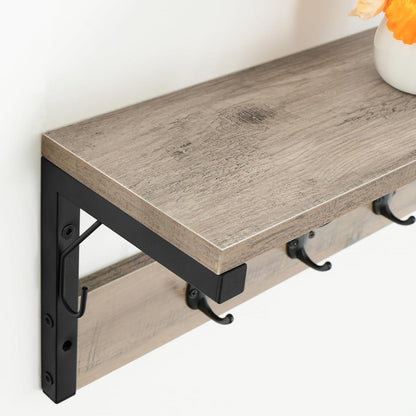 Moderne Wandgarderobe mit 7 Haken und Regalboden