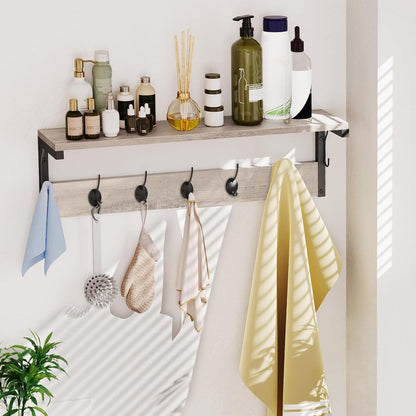 Moderne Wandgarderobe mit 7 Haken und Regalboden