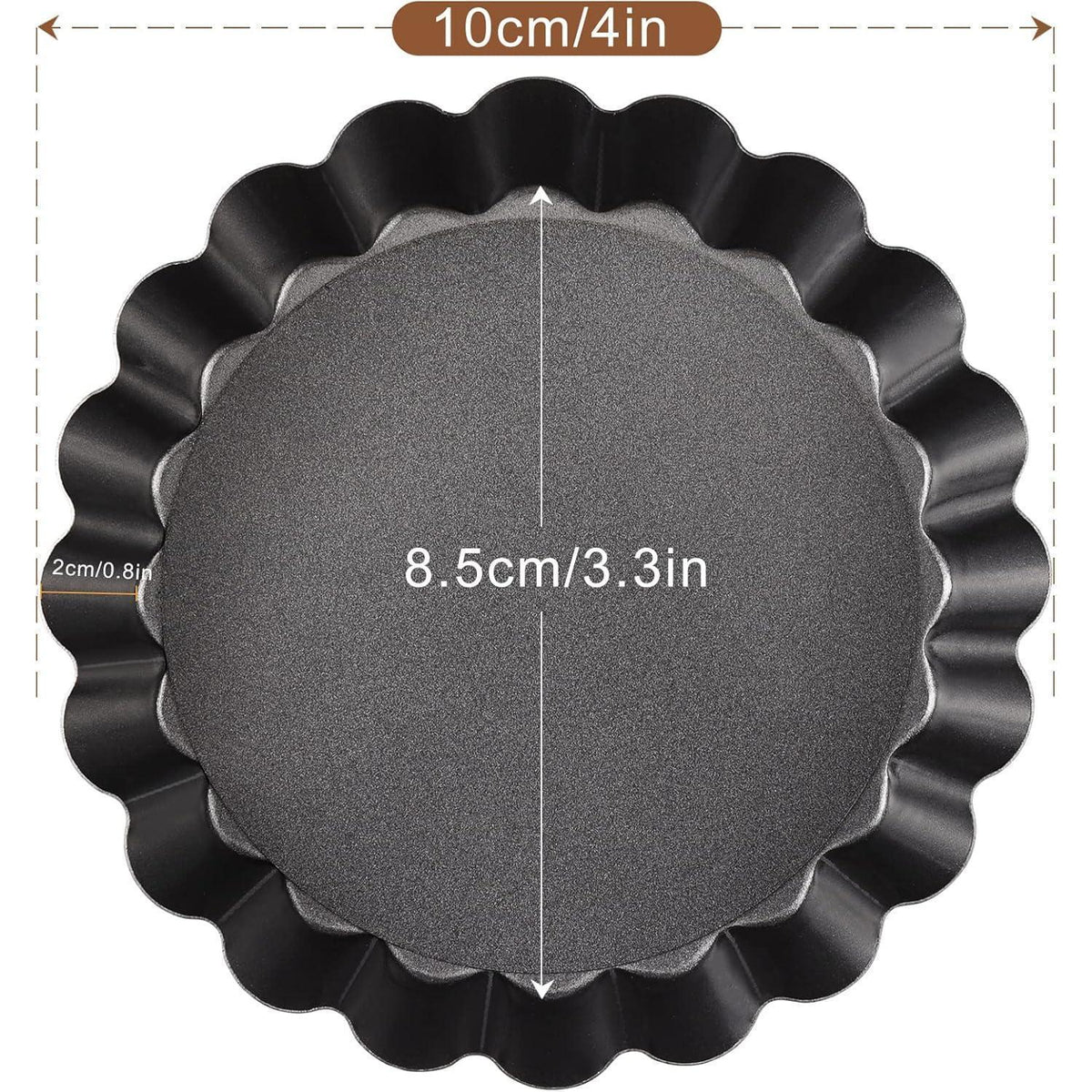 Mini Tartelette Förmchen mit Hebeboden, 8 Stück, 10cm