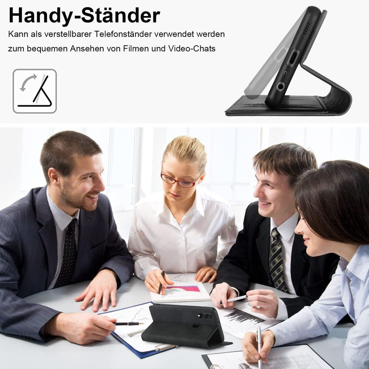 Samsung Galaxy A20e Handyhülle Leder Wallet Case mit Ständer und