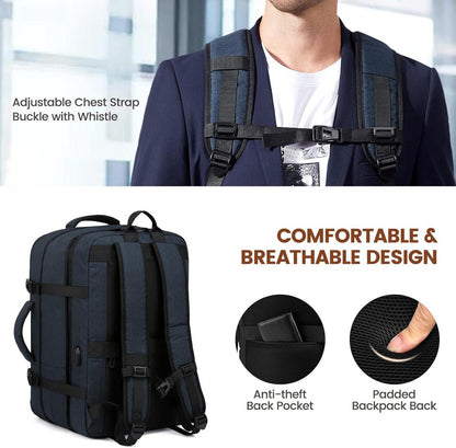Handgepäck Rucksack für Herren Damen, Business Laptop 15,6 Zoll, Blau