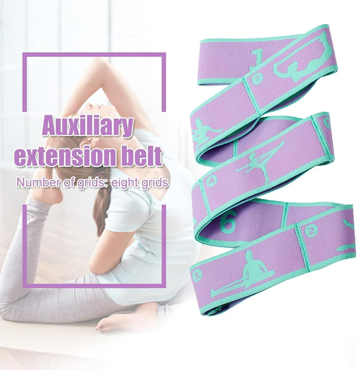 Yoga Gurt 2er Pack 8 Schlaufen Resistance Bands Fitnessband