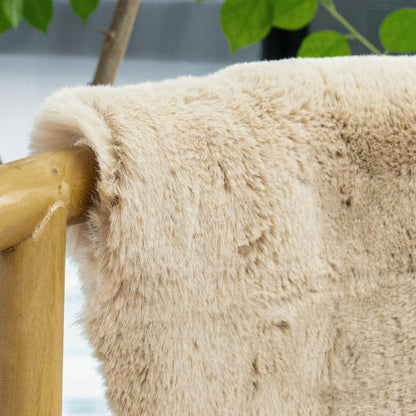 Runder Kunstfell Teppich 240 cm Beige – Flauschig & Weich