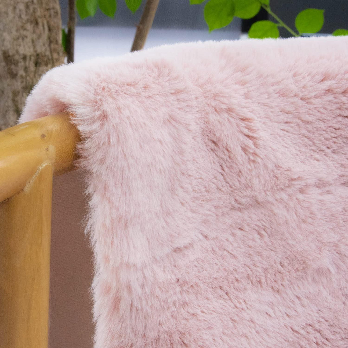 Runder Fellteppich Rosa 90 cm – Flauschiger Teppich Schlafzimmer