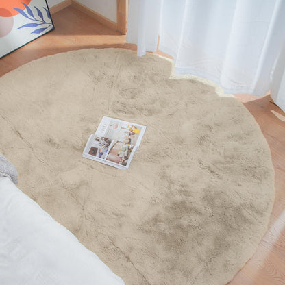 Runder Flauschteppich Beige 180cm – Kuschlig & Waschbar