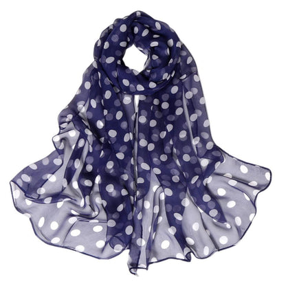 Chiffon Schal mit Punkten, Seidentuch für Damen