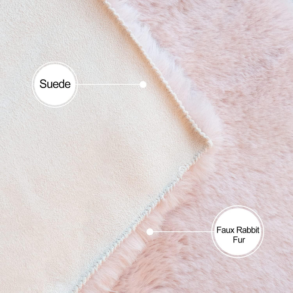 Runder Fellteppich Rosa 180 cm – Flauschiger Teppich für Schlafzimmer