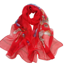 Leichter Seidenschal Damen Georgette Chiffon 160x50cm Geschenkidee
