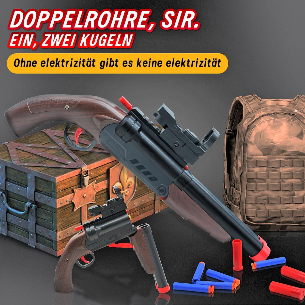 Soft Bullet Blaster Spielzeug 2in1 Foam Dart Geschenk Kinder