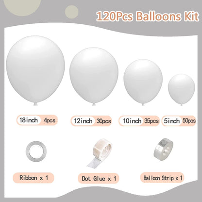 Luftballons Weiß 120 Stück 18 12 10 5 Zoll Geburtstag