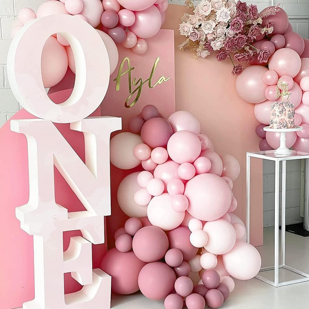 120x Luftballon Girlande Set Rosa Pastell 18 12 10 5 Zoll Party Deko