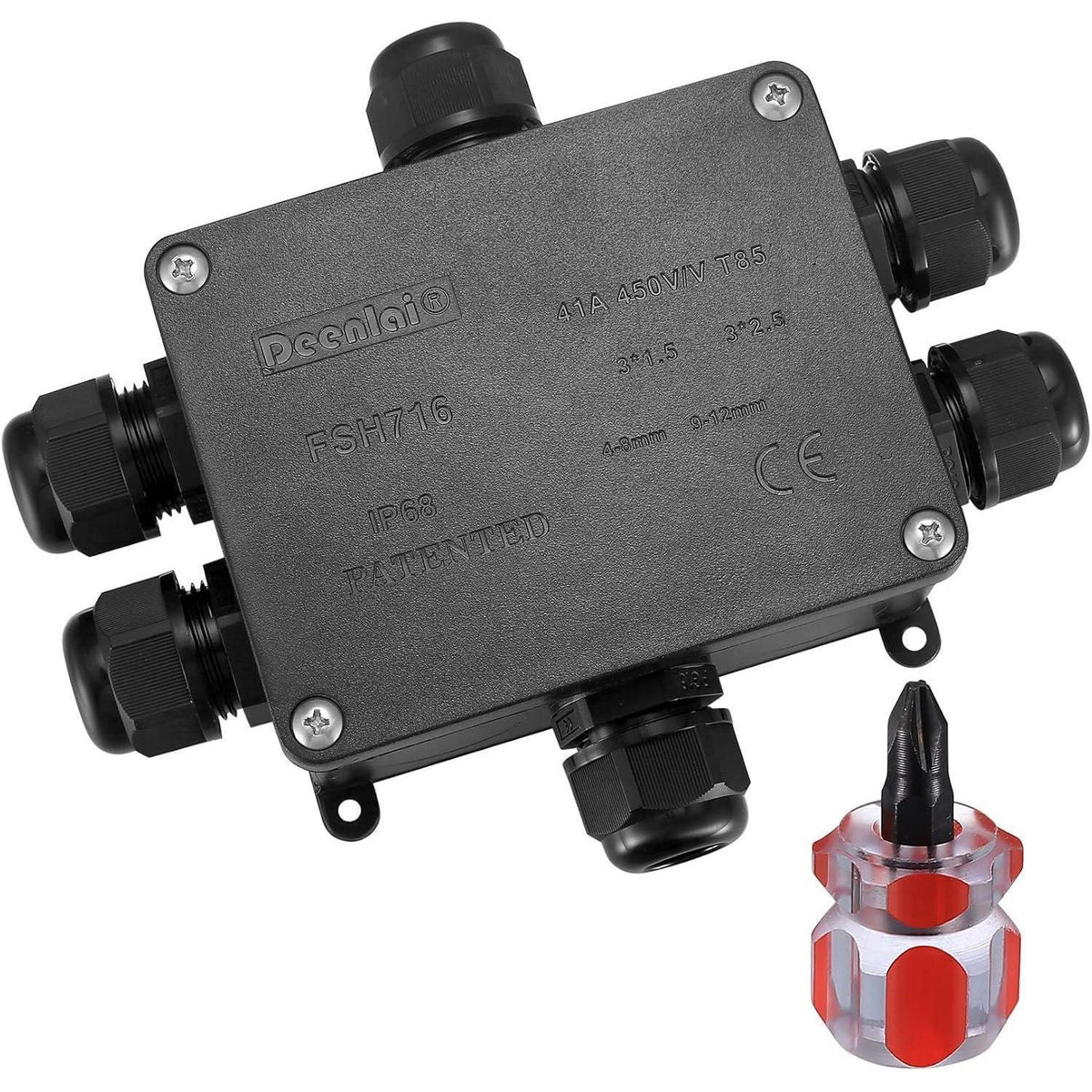 IP68 Wasserdichte Abzweigdose 6 Wege für Ø4-14mm Kabel