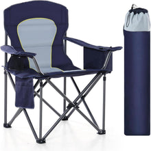 Campingstuhl Faltbar Gepolstert Getränkehalter Armlehnen XXL Outdoor