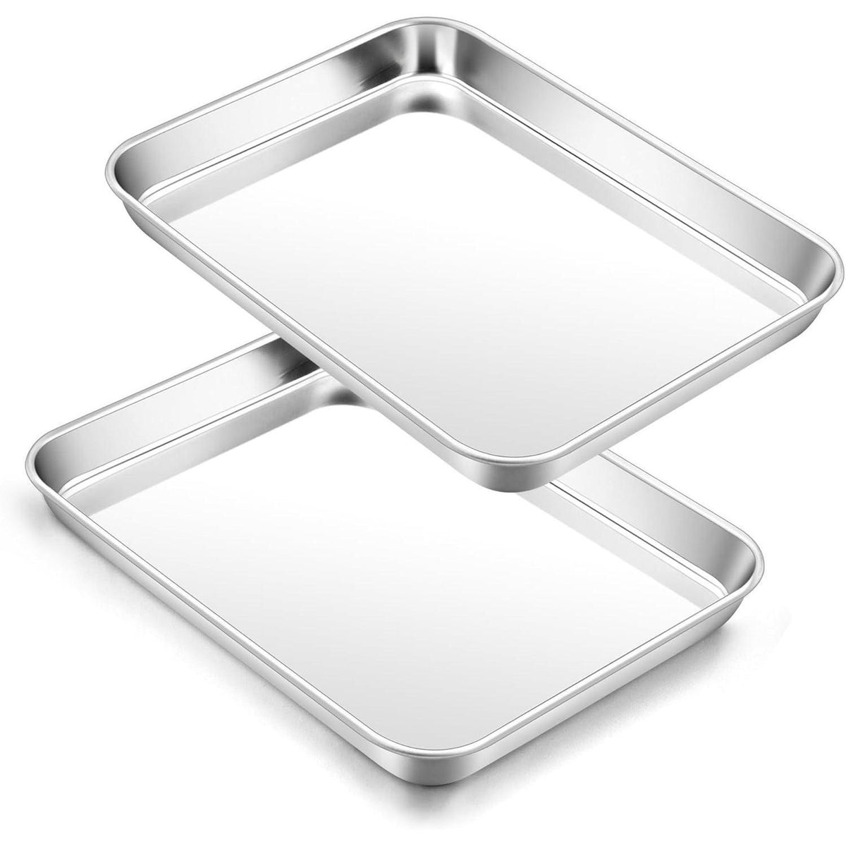 Edelstahl Backblech Set 2er - Mini Kuchenblech für Backen & Servieren