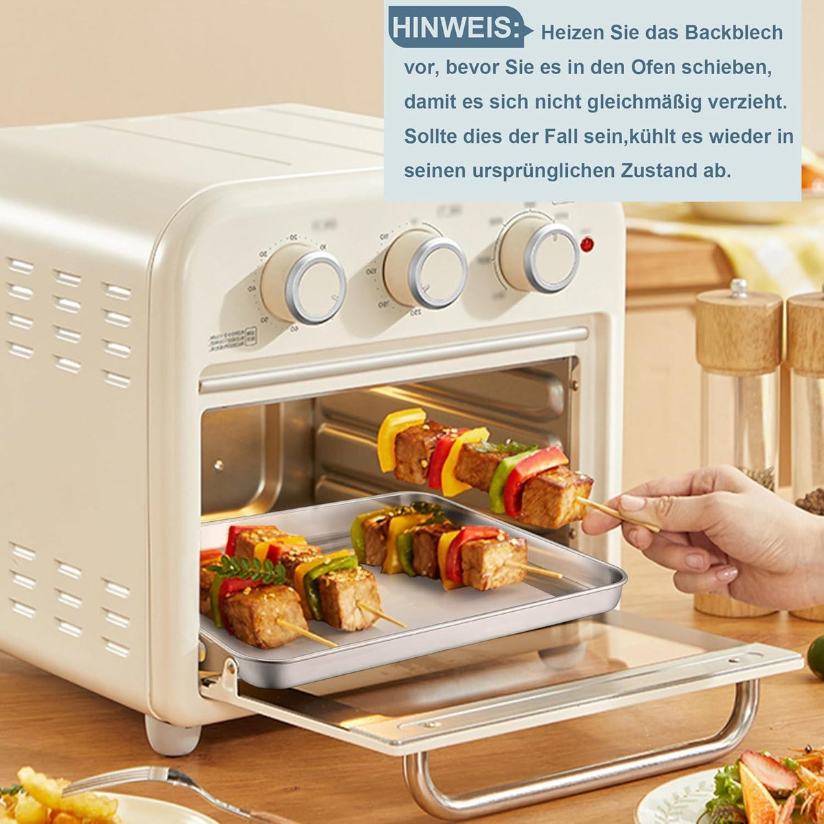 Edelstahl Backblech Set 2er - Mini Kuchenblech für Backen & Servieren