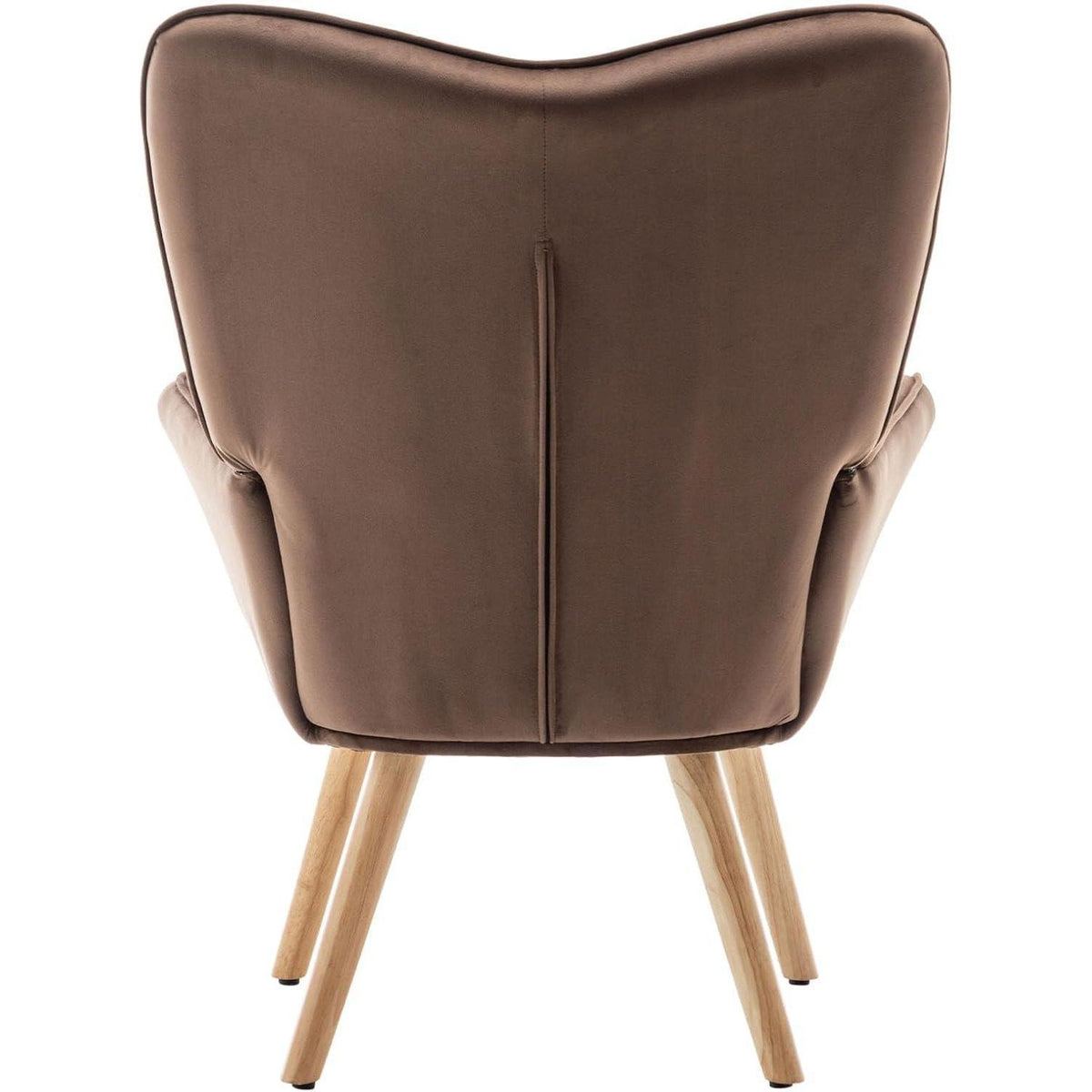 Ohrensessel mit Hocker – Bequemer Samt Relaxsessel Braun