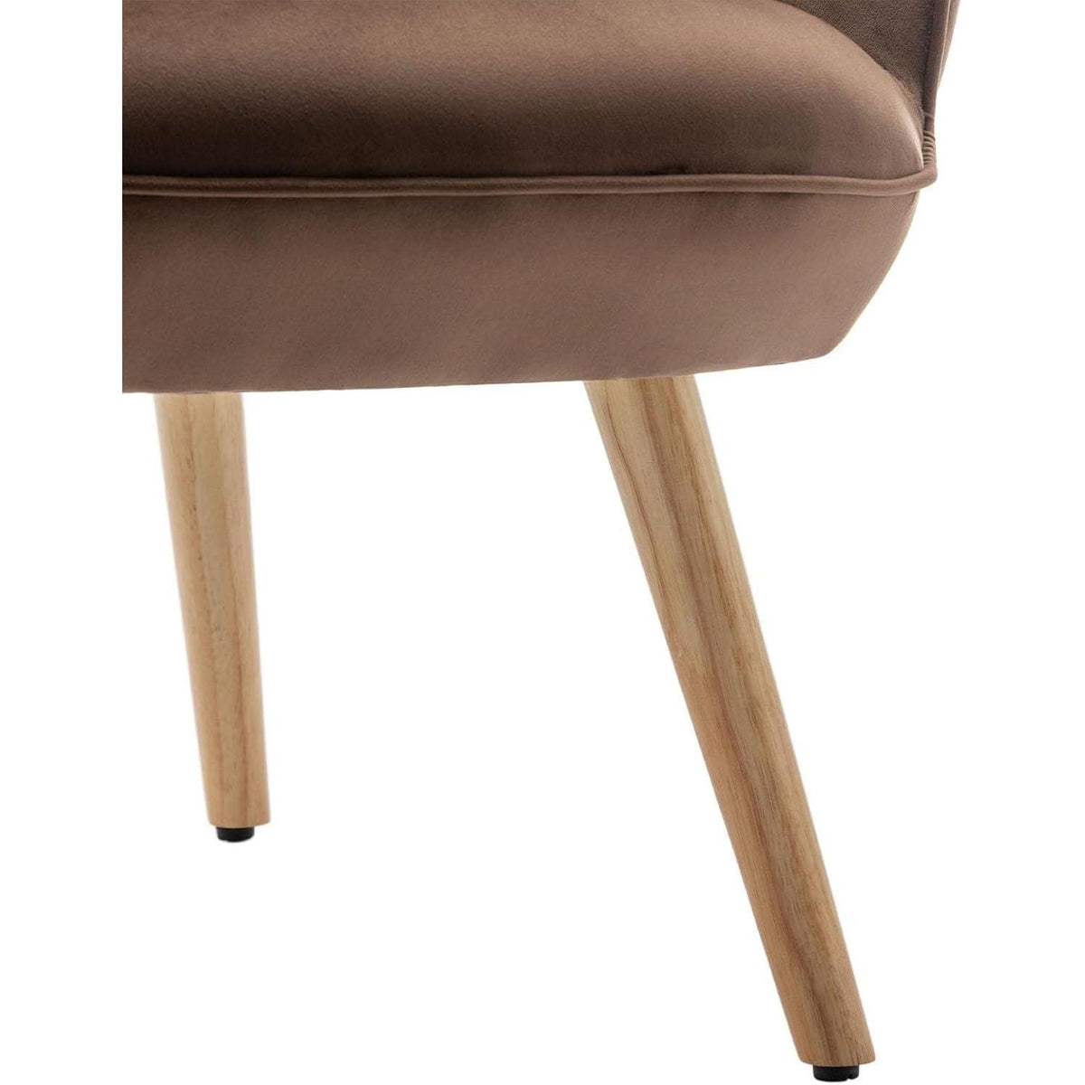 Ohrensessel mit Hocker – Bequemer Samt Relaxsessel Braun