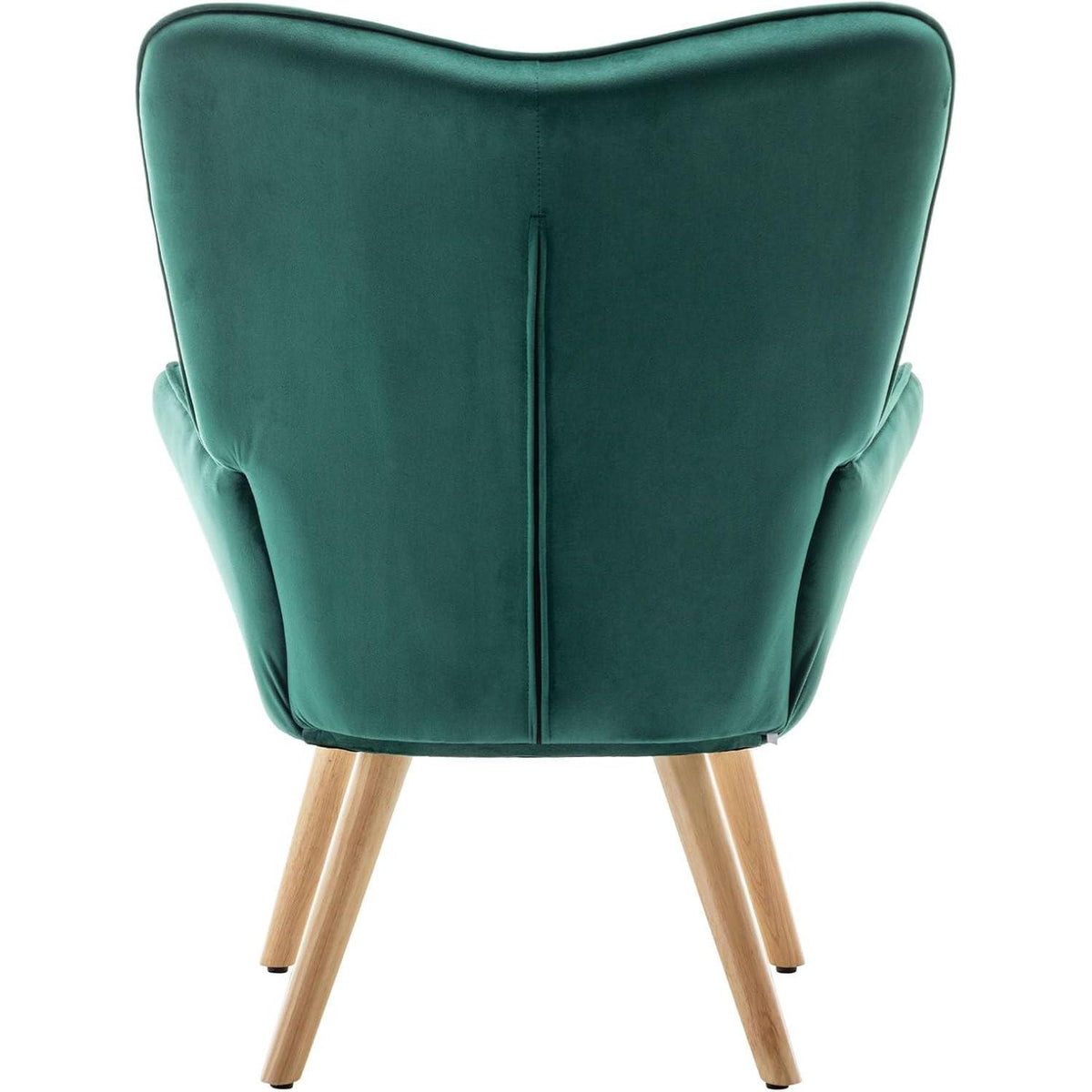 Ohrensessel mit Hocker, Grün – Bequemer Samt Relaxsessel