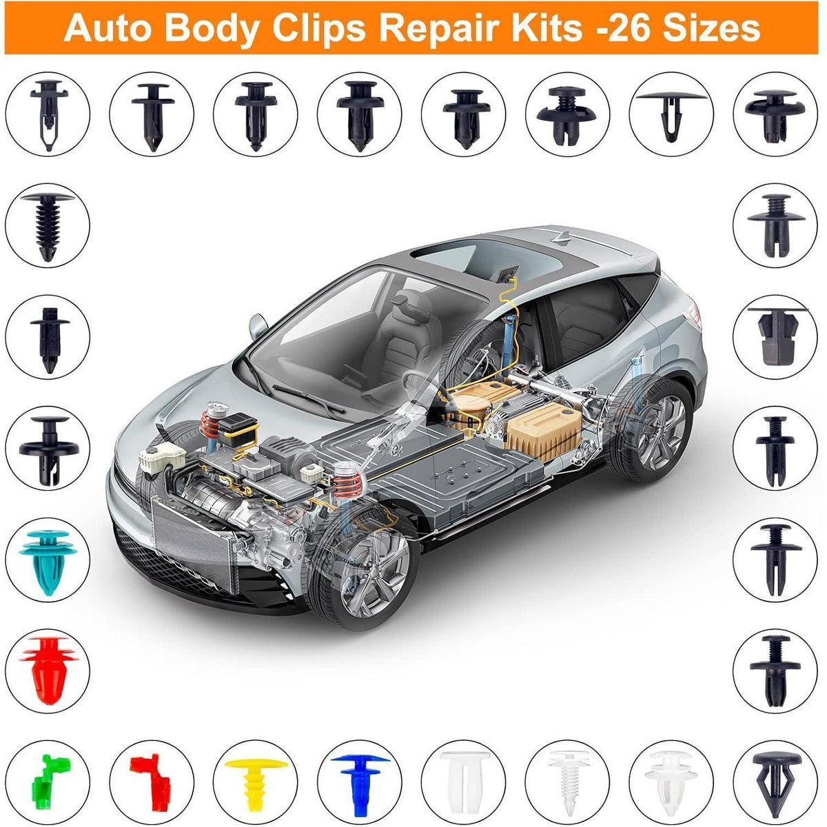Auto Befestigung Clips Set 925 Teile mit Werkzeug