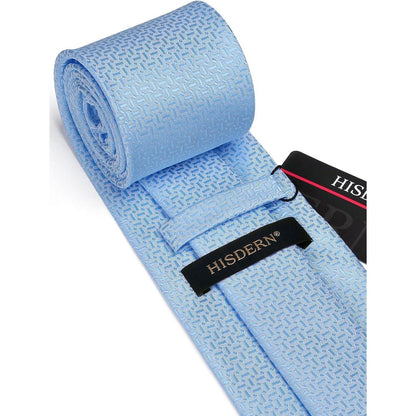 Herren Krawatten-Set mit Einstecktuch, Himmelblau