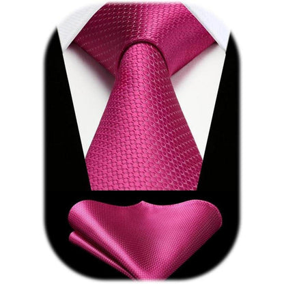 Herren Krawatten-Set mit Einstecktuch, Rosa