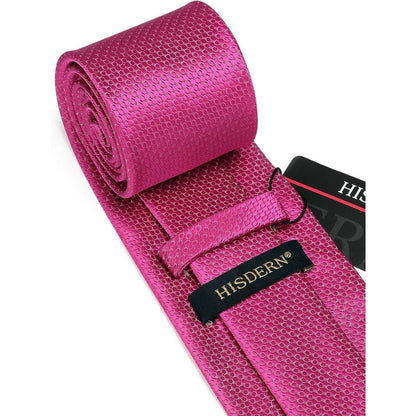 Herren Krawatten-Set mit Einstecktuch, Rosa