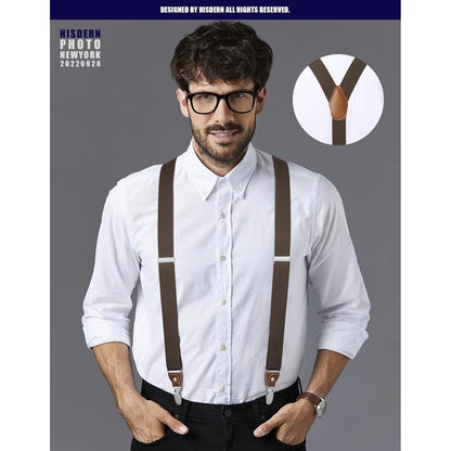 Herren Hosenträger X-Form mit 4 starken Metallclips, verstellbar