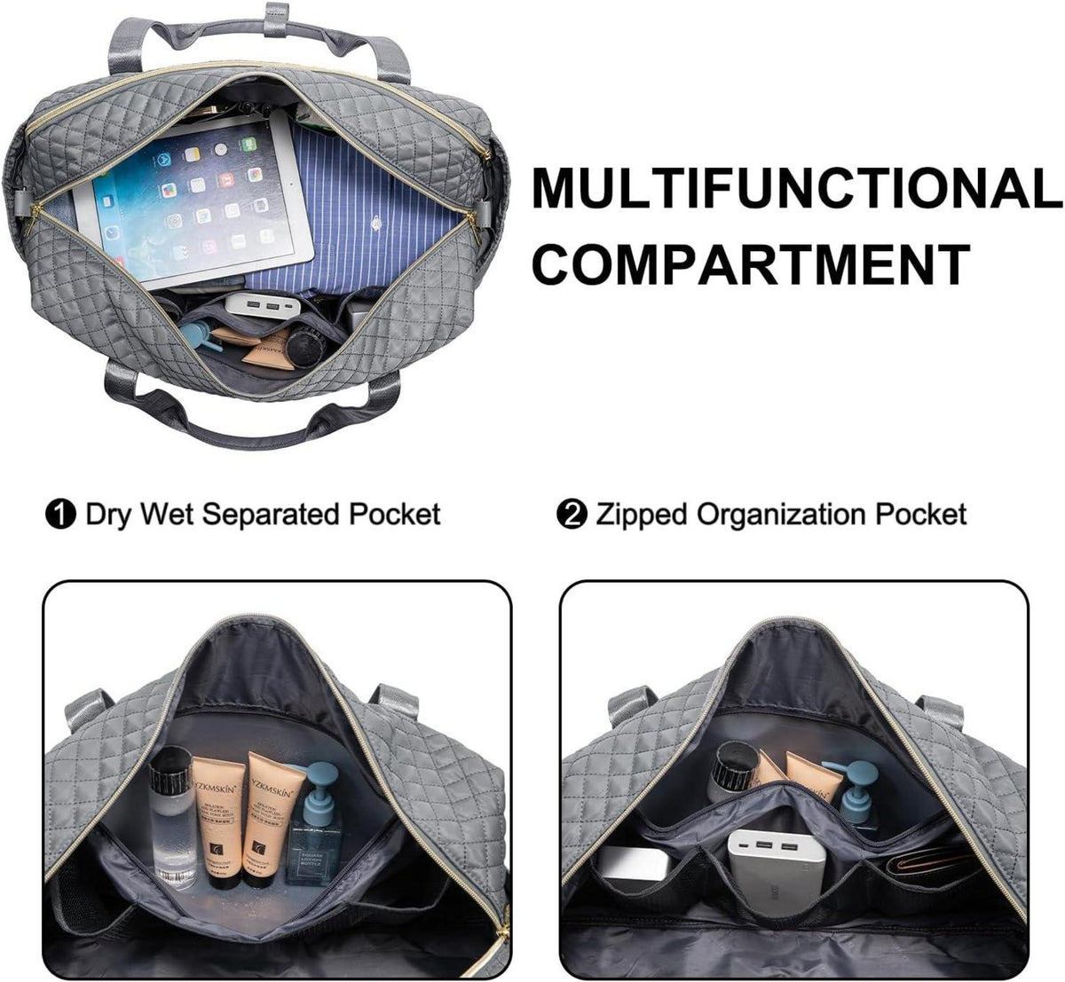 Damen Reisetasche Sporttasche Weekender Handgepäck mit Laptopfach