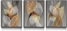 Blätter Bilder Rahmen Schwarz Natur Golden Wandbild modern 30x40cm Set
