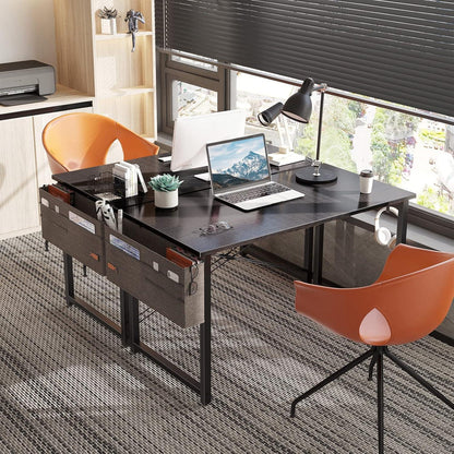 Schreibtisch Schwarz 100×48×74cm mit Aufbewahrungstasche