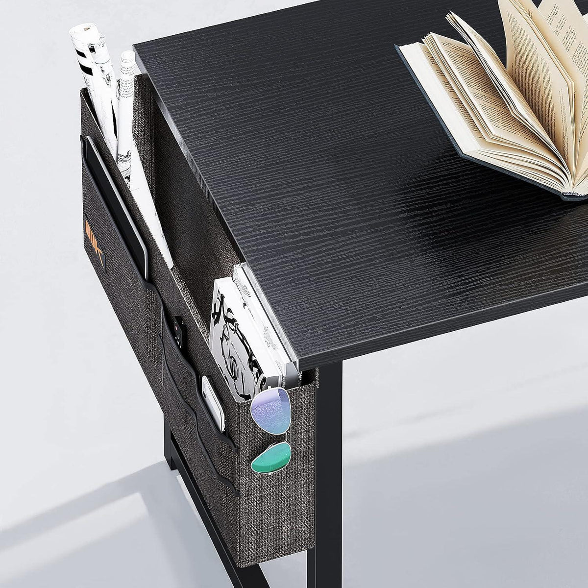 ODK Klein Schreibtisch Schwarz 100×48×74cm Computertisch Bürotisch mit