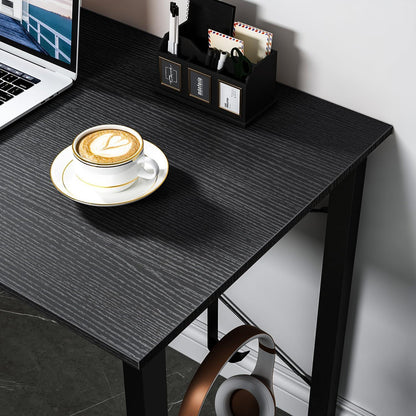 ODK Schreibtisch Schwarz 120x50x74cm mit Stauraum & Kopfhörerhalter