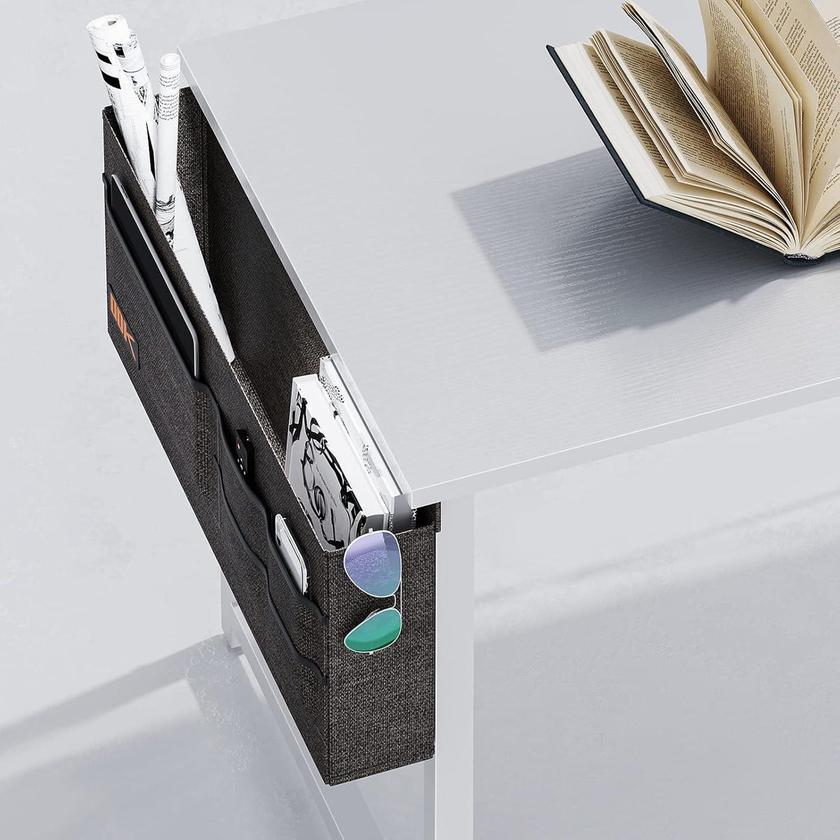 ODK Klein Schreibtisch Weiß 100×48cm mit Kopfhörerhalter