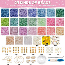 RUBY 3mm Glasperlen Set Charm Kit 24 Bunte Perlen für DIY